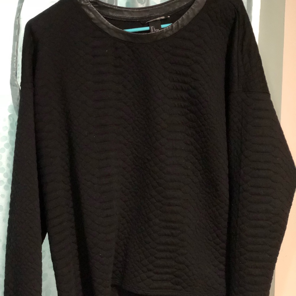 H&M Black Embossed Snake Print Top